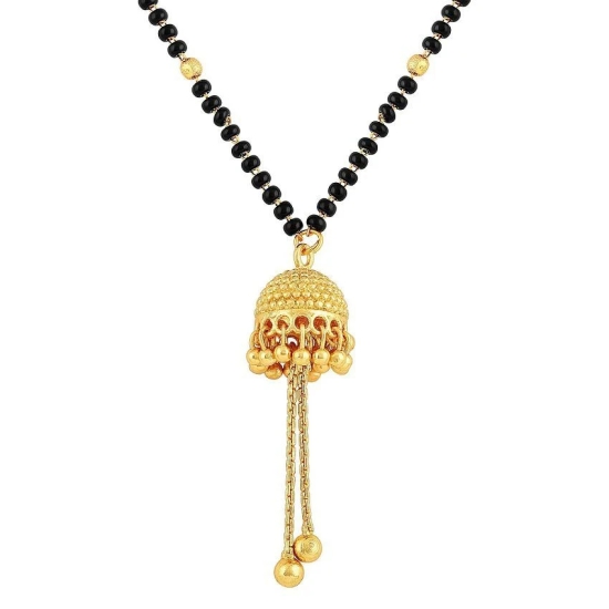 Asmitta Royal Jhumki Pendant Gold Plated Princess Style Mangalsutra For Women - Golden