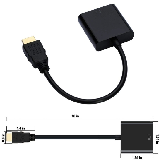 Lapster Quality Assured HDMI to VGA Adapter Cable 1.2 M  - 1 Piece