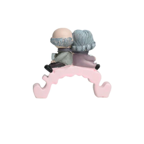 Miniature Sweet Old Couple Sitting Decor