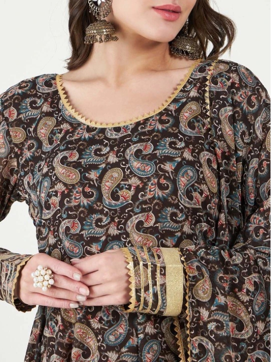 Paisley Printed Gotta Patti Anarkali Kurta with Dupatta