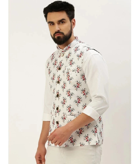 Showoff - White Cotton Blend Mens Nehru Jacket ( Pack of 1 ) - None