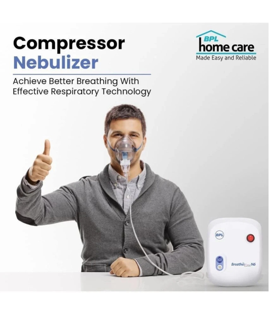 BPL Medical Technologies Breathe Ezee N6 Low Noise Compressor Nebuliser Machine, White