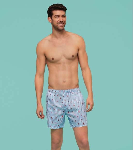 Remix Cotton Boxers Sailor Blue L