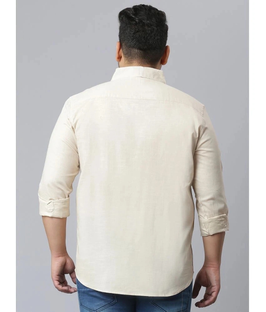 instaFab - Cream Cotton Oversized Fit Mens Casual Shirt ( Pack of 1 ) - None