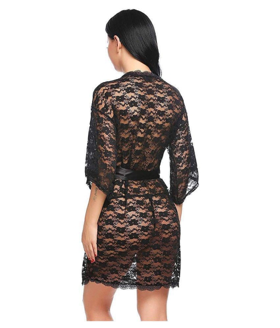 CELOSIA Lace Robes - Black Single - M