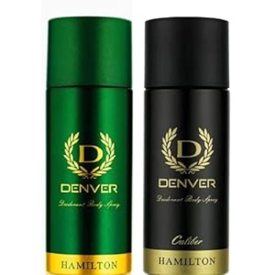 Denver Hamilton + Caliber Deodorant Spray for Men 400 ml ( Pack of 2 )