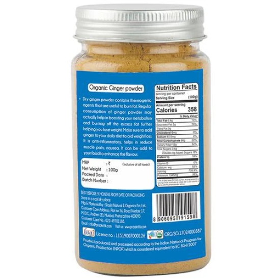 Praakritik Organic Ginger Powder, 100 Gm