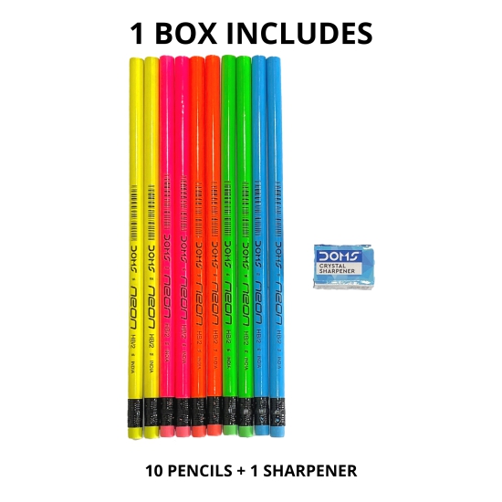 Doms Neon Pencils-Pack of 3