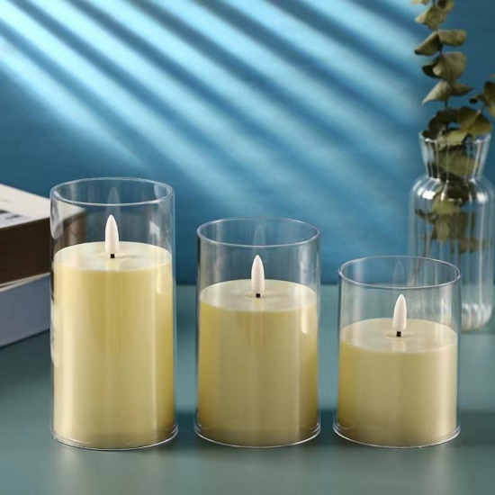 Electric Candle Lamp Led Simulation With Cup Home Decor-55mm White Swing Suit