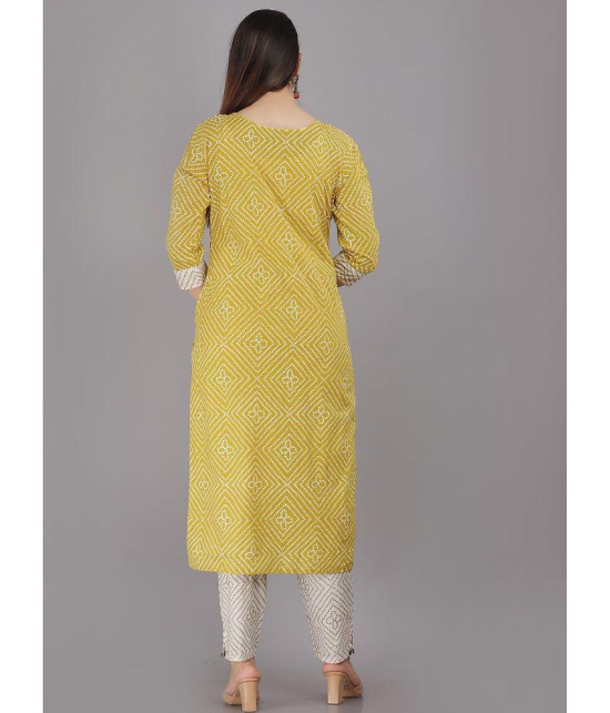 JC4U - Yellow Straight Cotton Womens Stitched Salwar Suit ( Pack of 1 ) - None