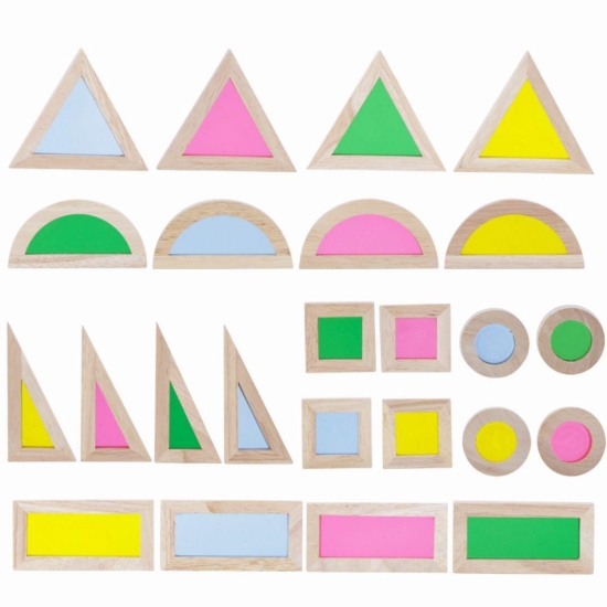 Wooden Rainbow Blocks | Acrylic Multicolor Geometrical Blocks Set for Kids