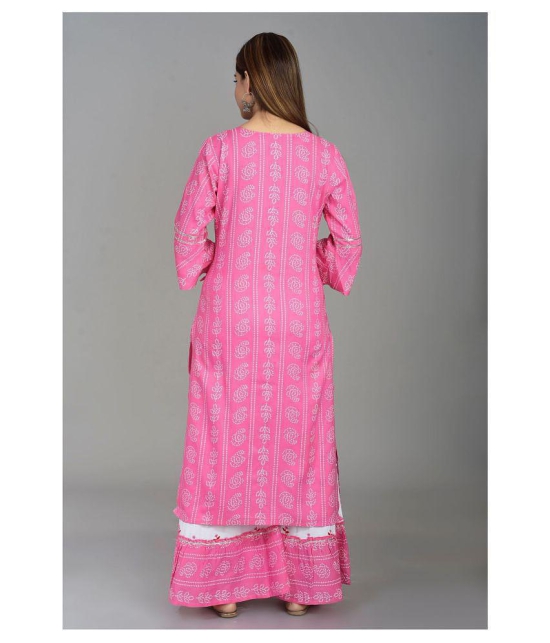 Lee Moda - Pink Straight Rayon Women's Stitched Salwar Suit ( Pack of 1 ) - XXL