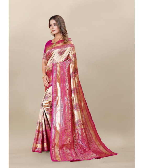 Gazal Fashions - Multicolour Banarasi Silk Saree With Blouse Piece ( Pack of 1 ) - Multicolour