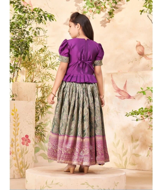 Aarika Purple Silk Girls Lehenga Skirt ( Pack of 1 ) - None