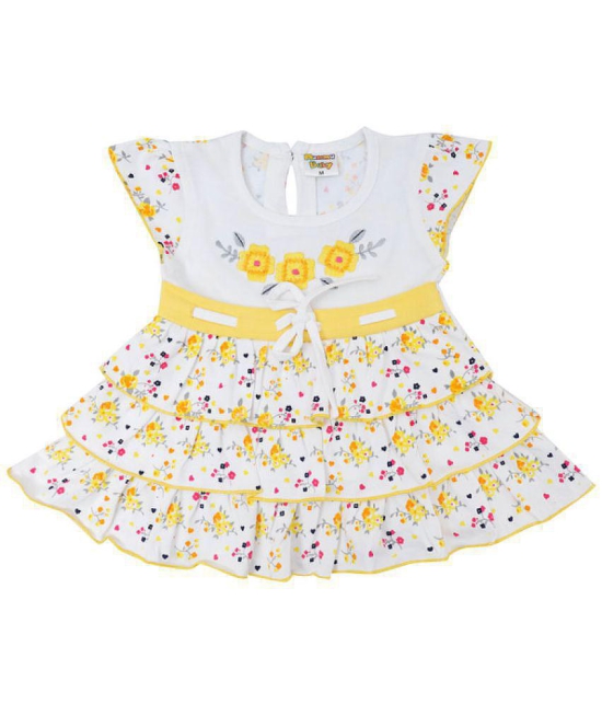 NammaBaby - Yellow Cotton Blend Baby Girl Frock ( Pack of 1 ) - None