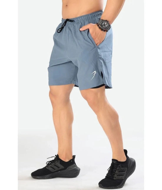 Fuaark - Light Blue Polyester Mens Gym Shorts ( Pack of 1 ) - None