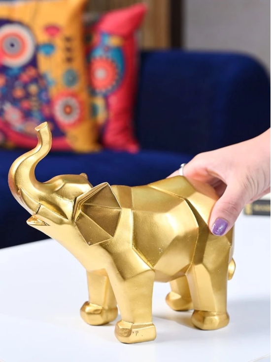 Radiant Elephant Decor Object - Golden Gleam