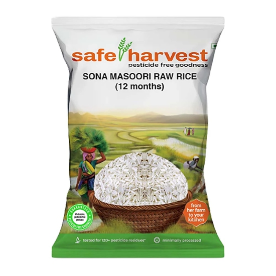 Safe Harvest Pf Sona Masuri Raw Rice, 1 Kg