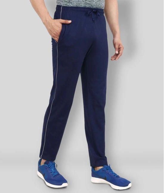 NEUVIN - Navy Cotton Mens Trackpants ( Pack of 1 ) - L