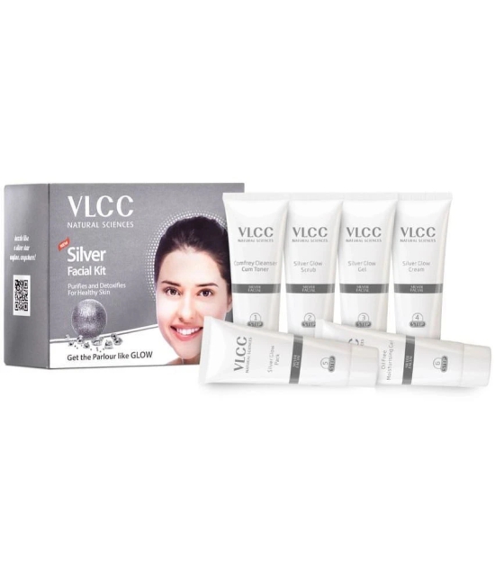 VLCC Silver Facial Kit, 60 g & Insta Glow Gold Bleach, 30 g (Pack of 2)