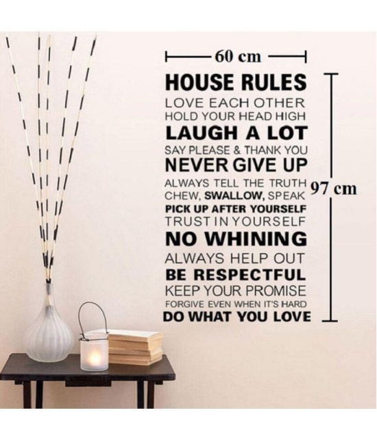 Asmi Collection Motivational Quotes for House Rules Wall Sticker ( 97 x 60 cms )