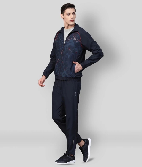 Alcis - Navy Blue Polyester Regular Fit Printed Mens Sports Tracksuit ( Pack of 1 ) - L