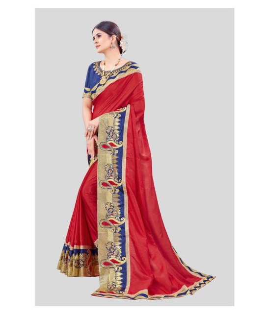 offline selection Red Dola Silk Saree - Single