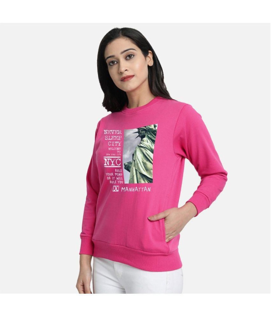 CHOZI Fleece Womens Non Hooded Sweatshirt ( Pink ) - None