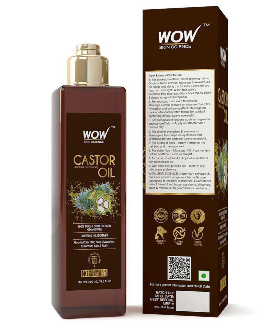 WOW Skin Science Castor Oil -200 mL