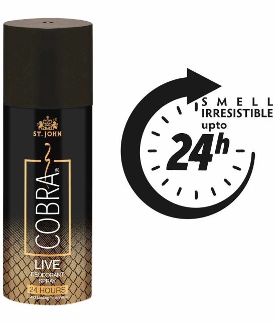 ST.JOHN Cobra Live 150ml*2 & Cobra Embrace 100ml Deodorant Spray & Perfume for Men (400ml) Pack of 3