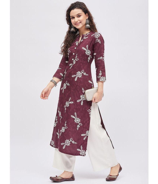 Tissu - Mauve Straight Rayon Womens Stitched Salwar Suit ( Pack of 1 ) - None