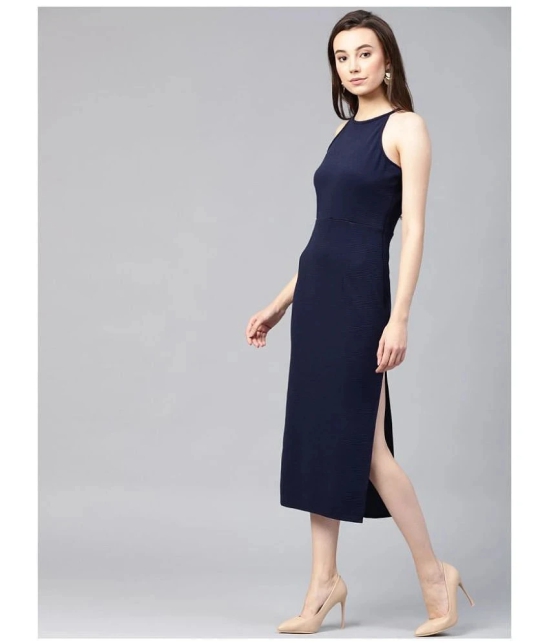 Zima Leto Polyester Navy Bodycon Dress - Single - L