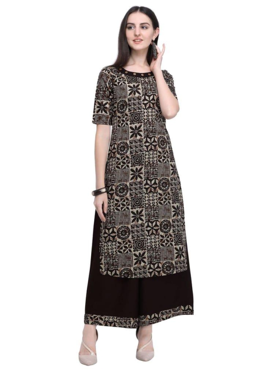 SHOPPING QUEEN Cotton Straight Kurta Palazzo Set