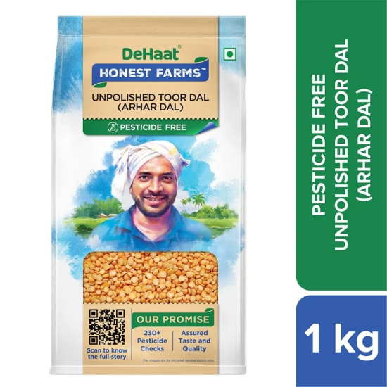 Dehaat Honest Farms Dehaat Unpolished Toor Dal 1 Kg, 1 Pc