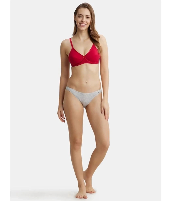 Jockey 1242 Wirefree Non Padded Super Combed Cotton Elastane Cross Over Everyday Bra - Red Love - None