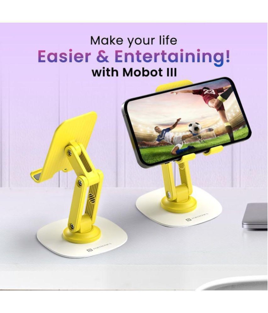 Portronics Foldable Mobile Stand for Smartphones and Tablets ( Yellow ) - Yellow