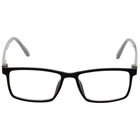 Hrinkar Trending Eyeglasses: Black and Grey Rectangle Optical Spectacle Frame For Men & Women |HFRM-BK-GRY-16