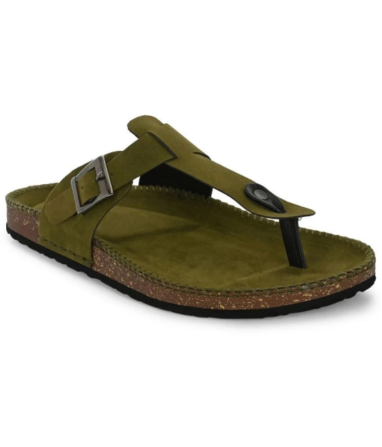 Leeport Olive Mens Thong Flip Flop - None