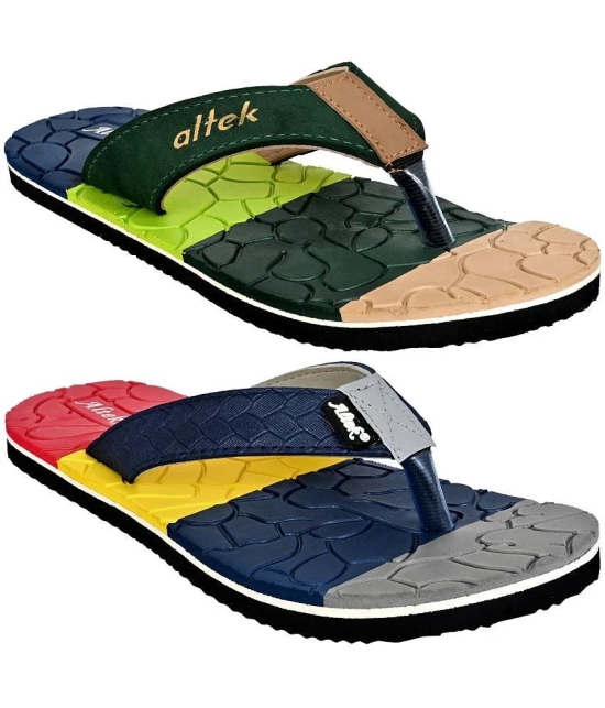 Altek Green Mens Thong Flip Flop - None