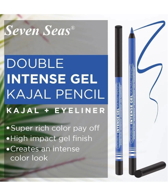 Seven Seas Double Intense Color|Waterproof|Smudgeproof|Non Transferable Gel Kajal(Electric Blue1.5g)