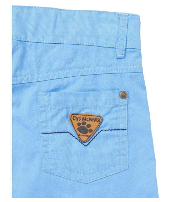 Cub McPaws Boys Regular Fit Sky Blue Fashion Shorts|Cotton | 4 - 12 Years - None