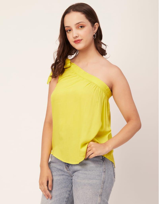 Moomaya Solid One Shoulder Sleeveless Tops For Women, Sexy Tank Casual Vacation Clothing