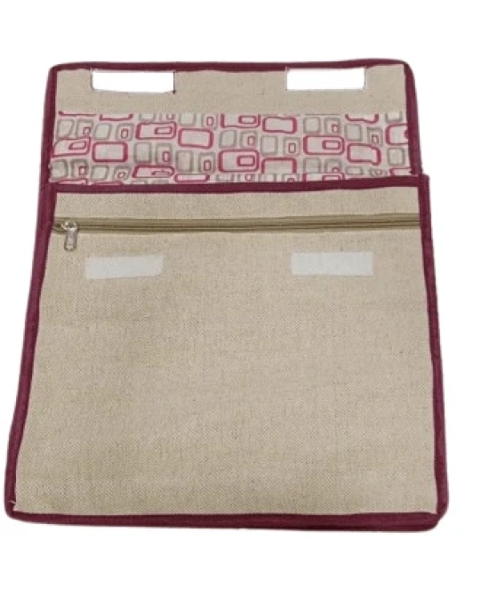 Jute File Organizer with Zipper Closure For Multi Purpose Use