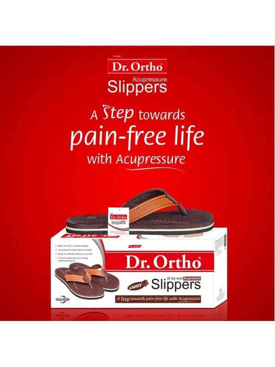 Dr.Ortho Slippers Brown Womens Massage Flip Flop - None