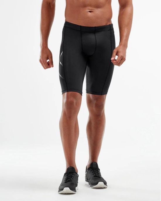 2XU Mens Compression Shorts-Black/Silver / L