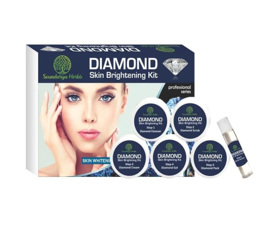 Soundarya Herbs Diamond Skin Brightening Facial Kit for All Skin Type for Men & Women-140g