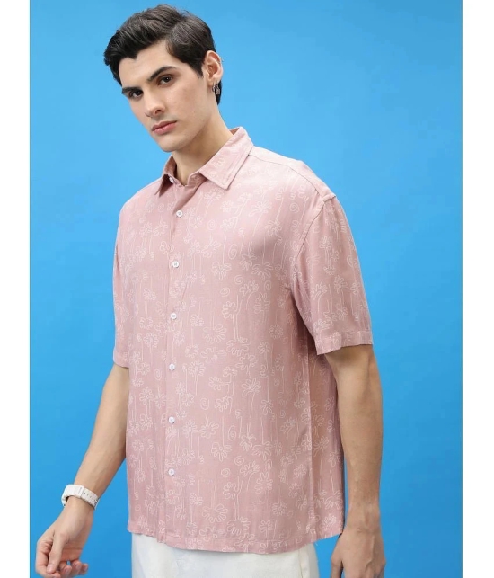 Ketch Viscose Slim Fit Printed Half Sleeves Mens Casual Shirt - Pink ( Pack of 1 ) - None