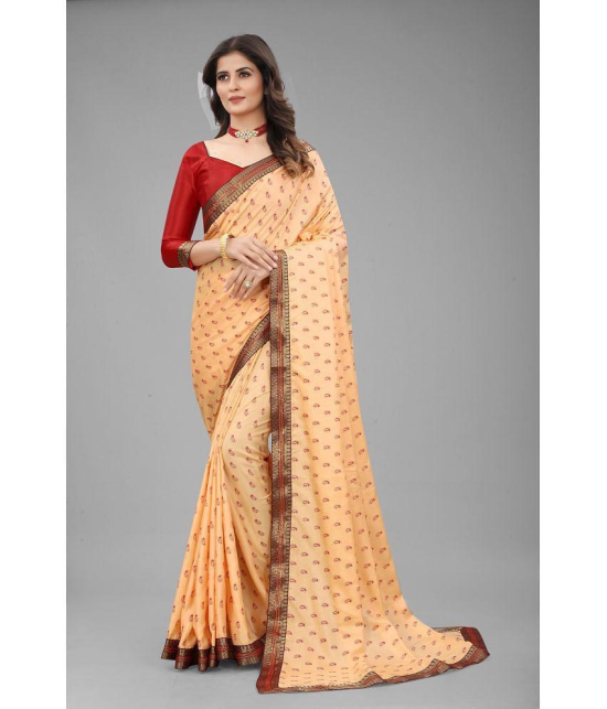 ofline selection - Peach Silk Blend Saree With Blouse Piece ( Pack of 1 ) - Peach