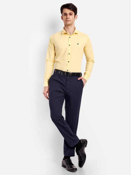Yellow Viscose Rayon Solid Shirt-XXL