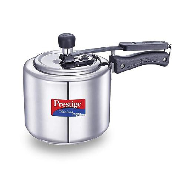 Prestige Nakshatra Alpha Svachh Stainless Steel Spillage Control Pressure Cooker 3 L (Silver)